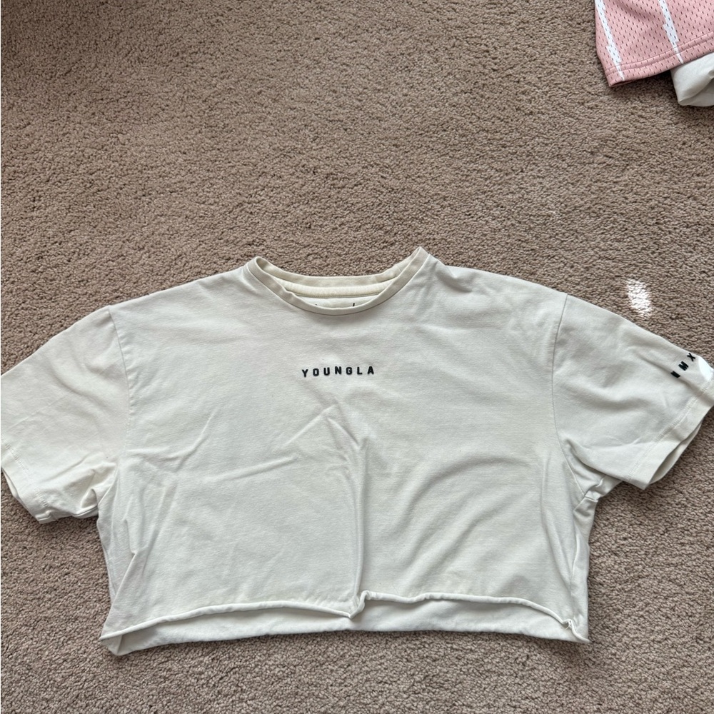 YoungLA Cream Crop T-Shirt Short Sleeve